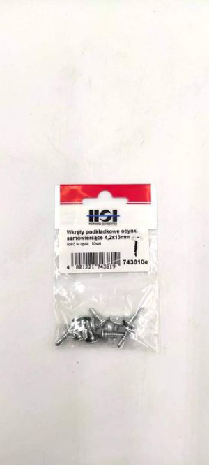 Wkręty podkładkowe samowiercące ocynkowane 4,2x13mm opak 10