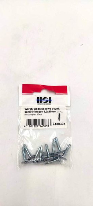 Wkręty podkładkowe samowiercące ocynkowane 4,2x19mm opak 10