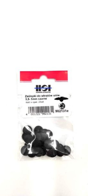 Zaślepki do wkrętów uniwersalnych czarne 3,5-5mm