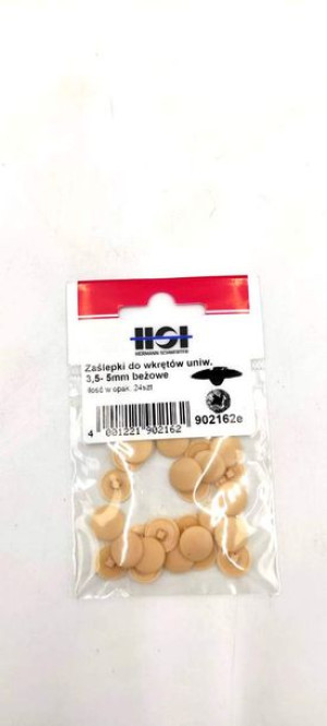 Zaślepki do wkrętów uniwersalnych beżowe 3,5-5mm opak. 24