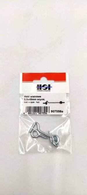 Haki wiatrowe z uszkiem ocynkowane 3,0x40mm 1 szt.