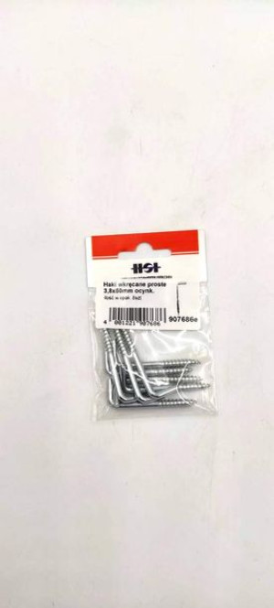 Haki wkręcane proste ocynkowane 3,8x50mm opak. 8