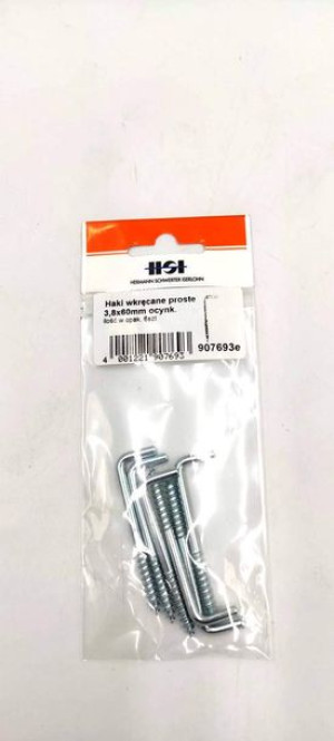 Haki wkręcane proste ocynkowane 3,8x60mm opak. 6