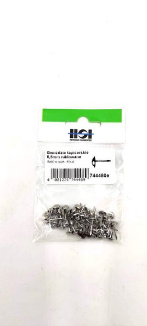 Gwoździe tapicerskie niklowane 6,5mm 40 szt.