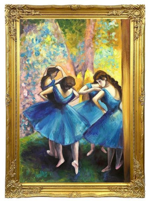 Obraz olejny ręcznie malowany 75x105 cm Edgar Degas Błękitne tancerki