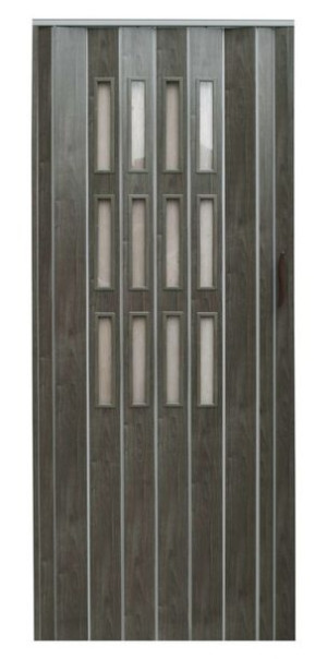 Drzwi harmonijkowe 001S DĄB GRAFIT MAT - 80 cm