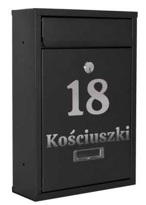 Skrzynka pocztowa na listy Gustav czarna z napisami