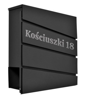 Skrzynka pocztowa na listy Bjorg czarny z napisami