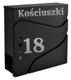 Skrzynka pocztowa na listy Sven z gazetnikiem czarny z napisami