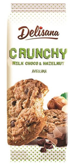 Delisana Crunch ciastka z czekoladą i  orzechami 130g