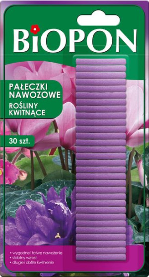 Pałeczki nawozowe BIOPON do roślin kwitnących 30sz