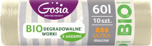 Biodegradowalne worki na śmieci z uszami 60L GOSIA