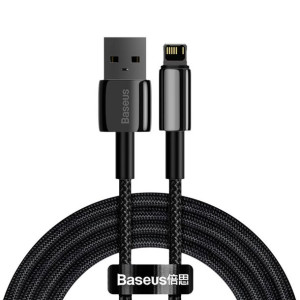 Baseus Tungsten Kabel Usb - Lightning 2,4 A 2 M Czarny (calwj-a01)