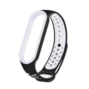 Zamienna Silikonowa Opaska Pasek Do Xiaomi Mi Band 5 Dots Czarno-biały