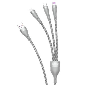 Dudao 3w1 Kabel Usb - Lightning / Microusb/ Usb Typ C 65w 1,2m Szary (l20x)