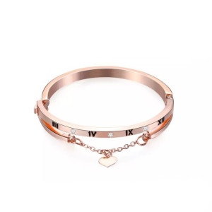 Bransoletka Rose Gold Z Wiszącym Serduszkiem