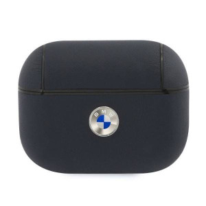 Bmw Bmapsslna Airpods Pro Cover Granatowy/navy Geniune Leather Silver Logo