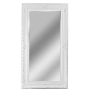 Potężne lustro w zdobionej ramie koloru białego - wysokość 180 cm