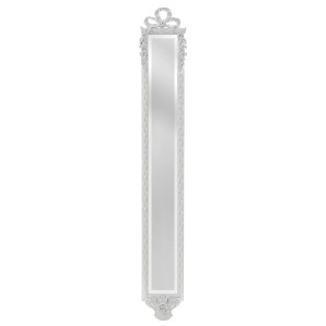 Wysokie lustro w ozdobnej, białej ramie  - wysokość 130 cm