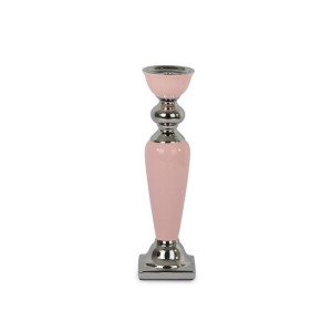 Świecznik ceramiczny pudrowy róż - wysokość 38 cm