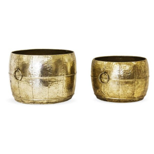 Metalowe osłonki w kolorze złotym - wysokość 23,5 cm