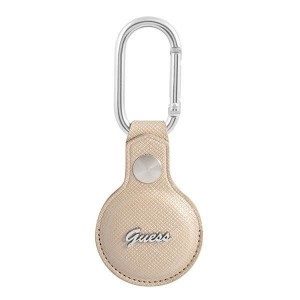Guess Guatpsasrsd Airtag Case Beżowy/beige Saffiano Vintage Script