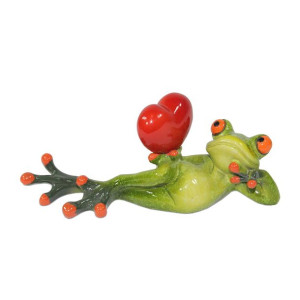 Żaba Romantyk Figurka Dekoracyjna - Szerokość 16 cm
