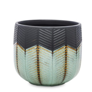 Ceramiczna Osłonka Na Doniczkę Stylowa - Wysokość 13,5 cm