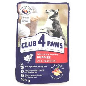 Club 4 Paws Mokra Karma Dla Szczeniąt Indyk W Sosie 100 g