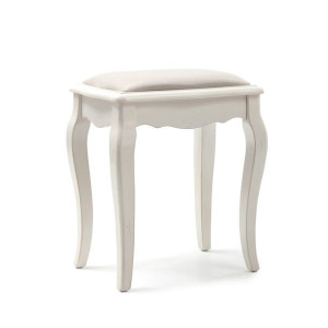 Taboret prowansalski tapicerowany ecru - szerokość 42 cm
