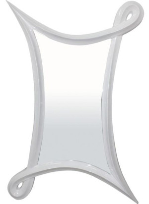 Stylowe, białe lustro w dekoracyjnej ramie - wysokość 175 cm