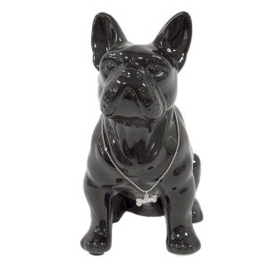 Figura psa buldoga w kolorze czarnym - wysokość 22 cm