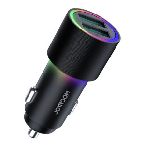 Joyroom Samochodowa Ładowarka 2 X Usb Z Podświetleniem 24w Czarny (jr-cl10)