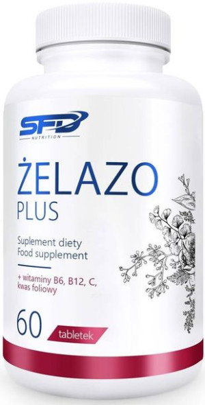 SFD Żelazo Plus + witamina C B6 B12 kwas foliowy - Suplement Diety 60 table