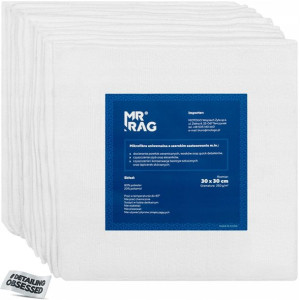 MR RAG 30x30cm white mikrofibra biała 12-pack