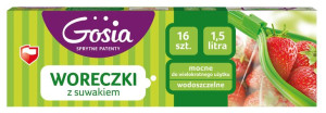 GOSIA Woreczki z suwakiem 1,5l 16 sztuk