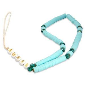 Guess Zawieszka Gustpearp Phone Strap Niebieski Heishi Beads