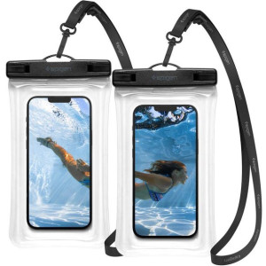 Spigen A610 Universal Waterproof Float Case 2-pack Crystal Clear