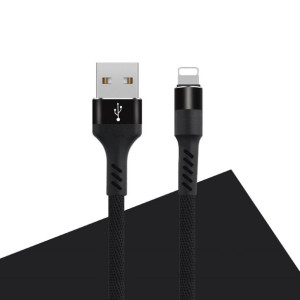 Maxlife Kabel Mxuc-01 Usb - Lightning 1,0 M 2a Czarny Nylonowy