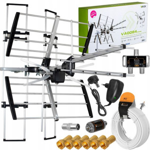 Antena Kierunkowa Dvb-t2 Combo 4k Mux8 Zestaw 2tv