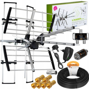 Antena Kierunkowa Dvb-t2 Combo 4k Mux8 Zestaw 2tv