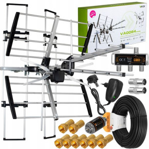 Antena Kierunkowa Dvb-t2 Combo 4k Mux8 Zestaw 3tv