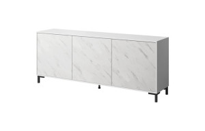 Komoda MARMO 200 cm biały mat front marmur