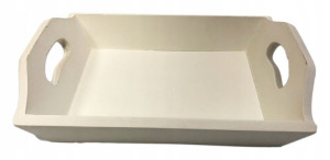 Taca drewniana dekoracyjna prostokątna 21 cm biała
