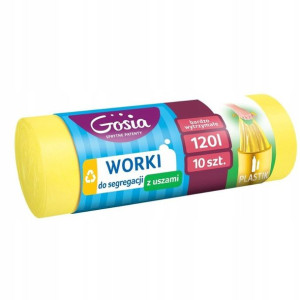 Gosia Worki do segregacji LDPE 120L z uszami Żółte