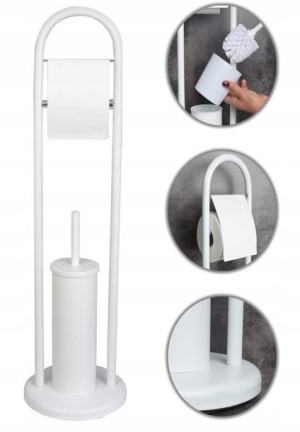 Szczotka Toaletowa Wc Stojak Uchwyt Na Papier 2w1