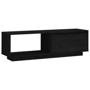 Szafka pod telewizor, czarna, 110x30x33,5 cm, drewno sosnowe