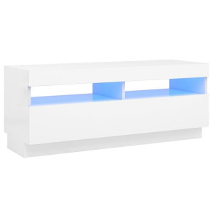 Szafka pod TV z oświetleniem LED, biała, 100x35x40 cm