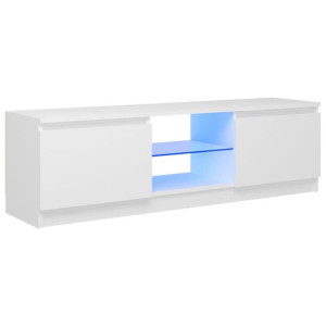 Szafka pod TV z oświetleniem LED, biała, 120x30x35,5 cm