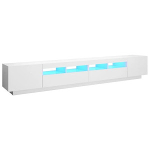 Szafka pod TV z oświetleniem LED, biała, 260x35x40 cm